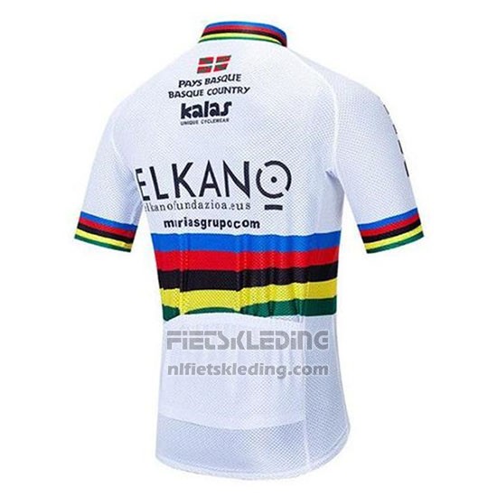 2020 Fietskleding UCI Wereldkampioen Euskadi Murias Wit Korte Mouwen en Koersbroek